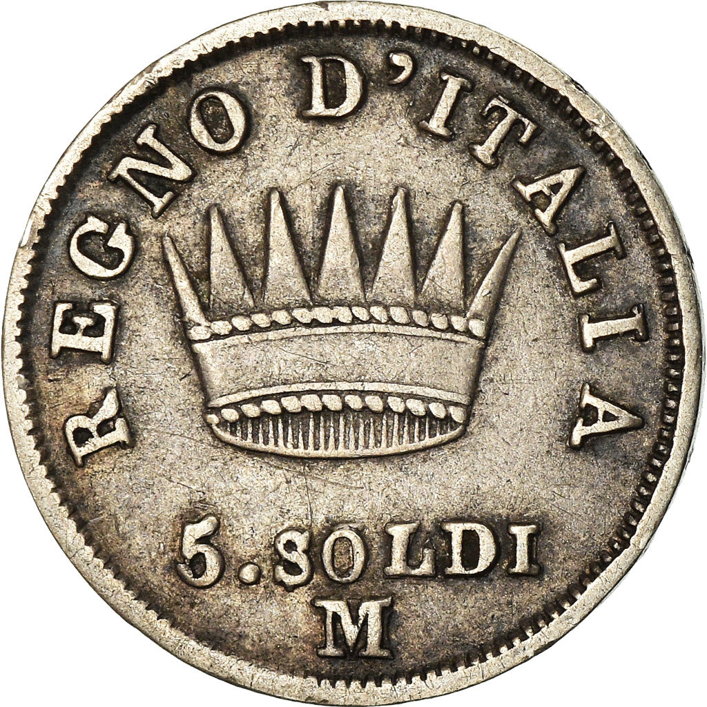 Coin, ITALIAN STATES, KINGDOM OF NAPOLEON, Napoleon I, 5 Soldi, 1814, Milan