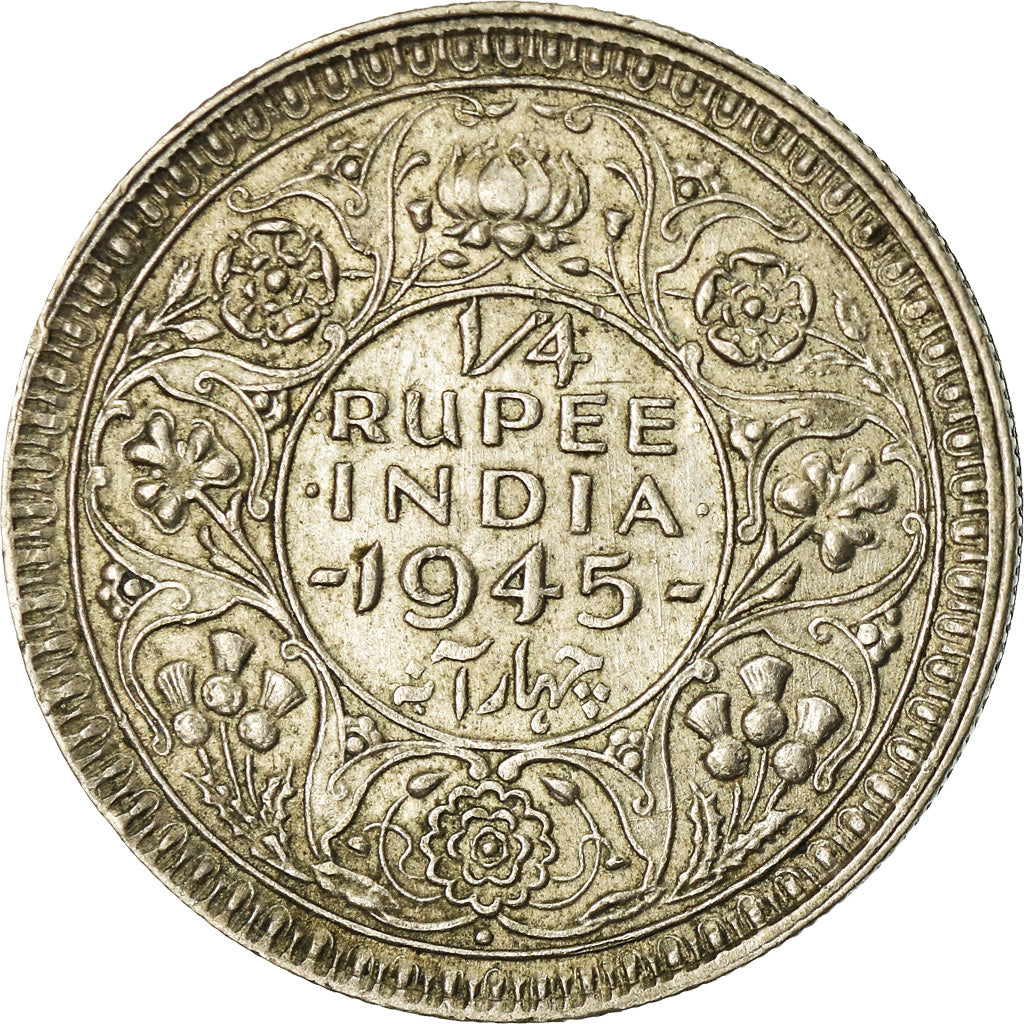 Moneta, INDIA - BRITANNICA, George VI, 1/4 Rupee, 1945, SPL-, Argento, KM:547