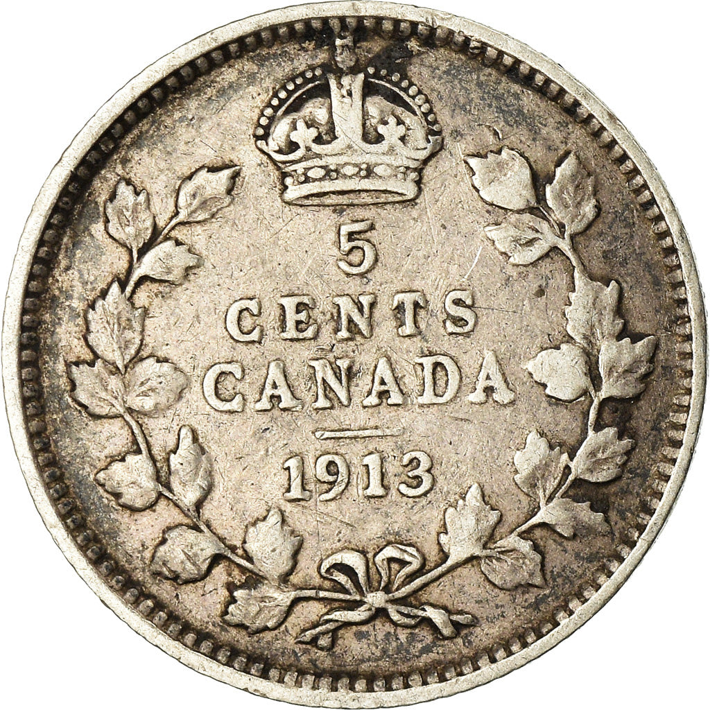 Coin, Canada, George V, 5 Cents, 1913, Royal Canadian Mint, Ottawa, VF(30-35)