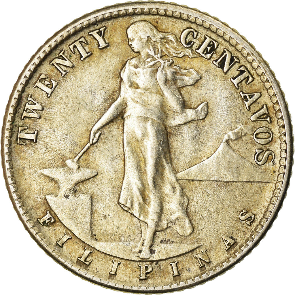 Moneta, Filipiny, 20 Centavos, 1944, EF(40-45), Srebro, KM:182
