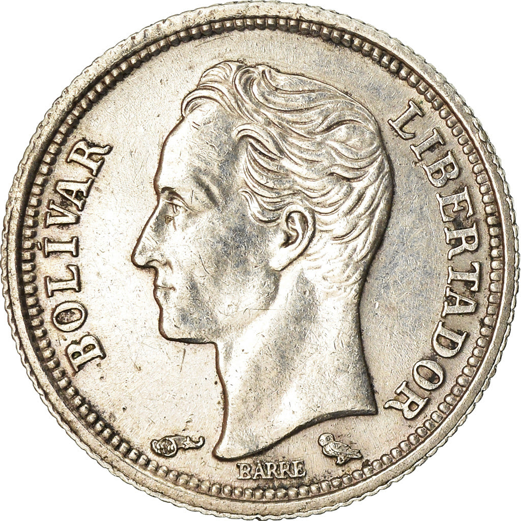 Coin, Venezuela, 25 Centimos, 1960, AU(50-53), Silver, KM:35a