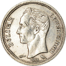 Coin, Venezuela, 25 Centimos, 1960, AU(50-53), Silver, KM:35a