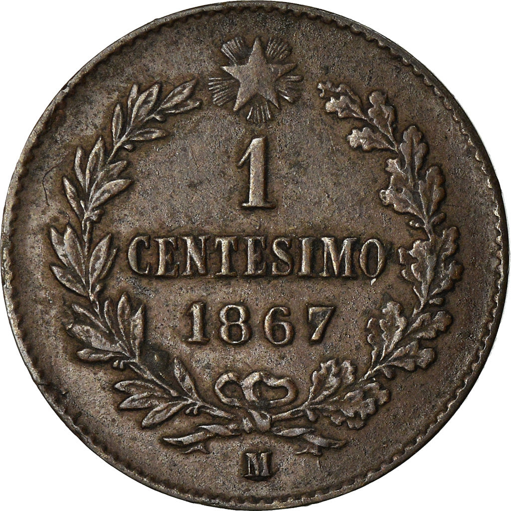 Moneta, Włochy, Vittorio Emanuele II, Centesimo, 1867, Milan, EF(40-45)