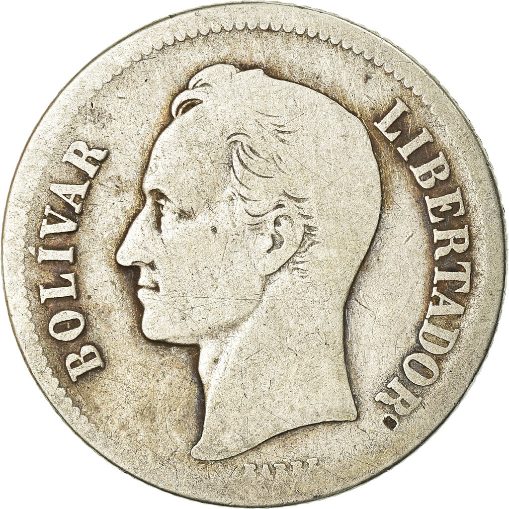 Munten, Venezuela, Gram 10, 2 Bolivares, 1919, ZG+, Zilver, KM:23
