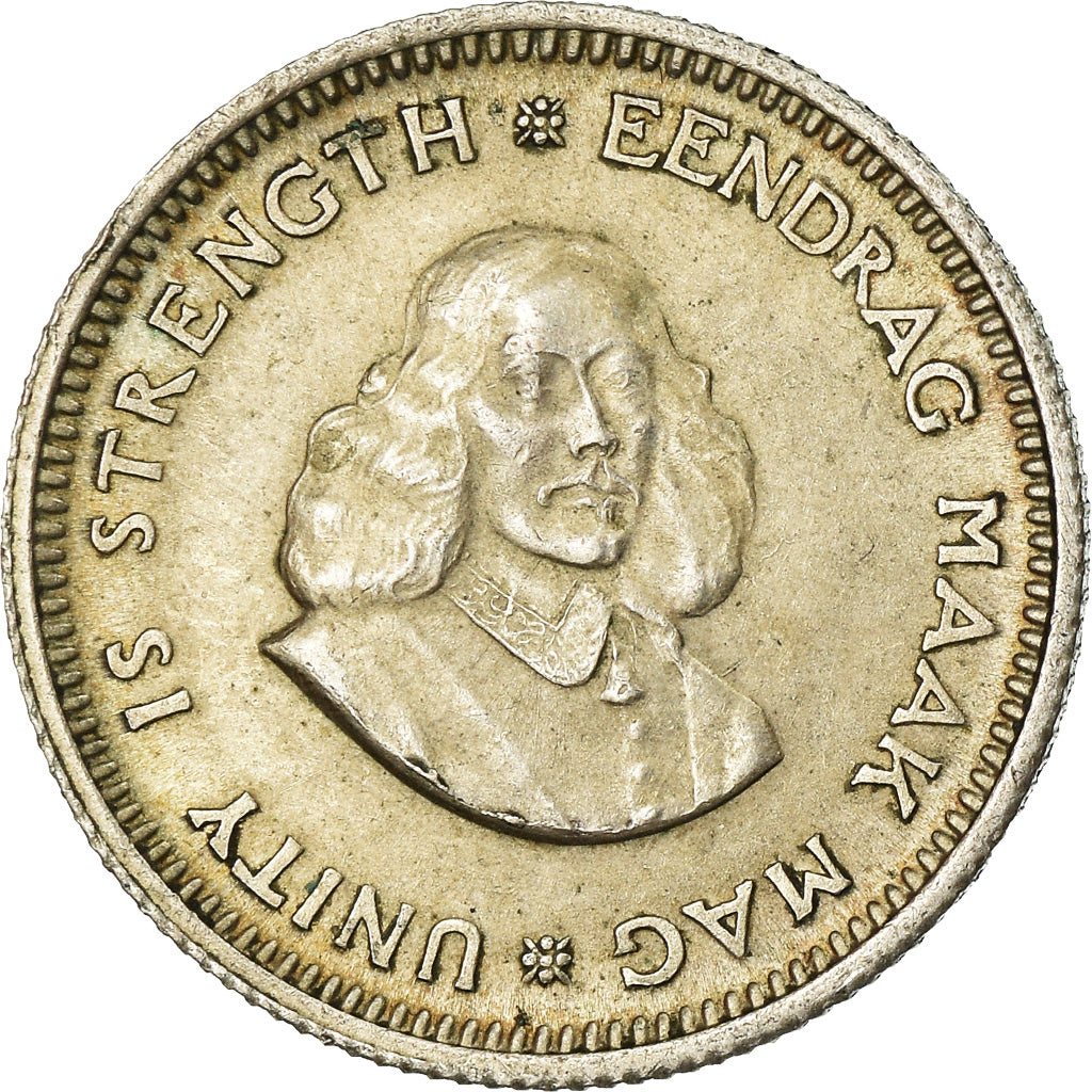 Coin, South Africa, 5 Cents, 1964, AU(55-58), Silver, KM:59
