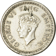 Coin, INDIA-BRITISH, George VI, 1/4 Rupee, 1942, AU(50-53), Silver, KM:547
