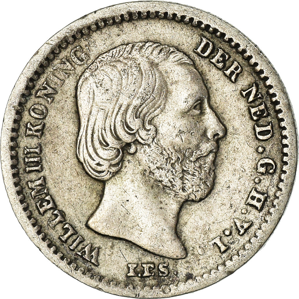 Coin, Netherlands, William III, 5 Cents, 1850, EF(40-45), Silver, KM:91