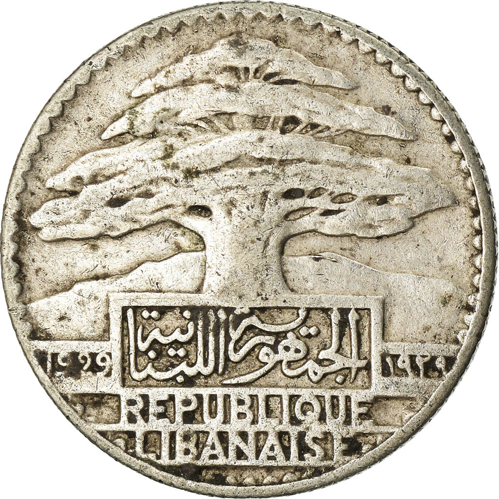 Coin, Lebanon, 10 Piastres, 1929, VF(30-35), Silver, KM:6