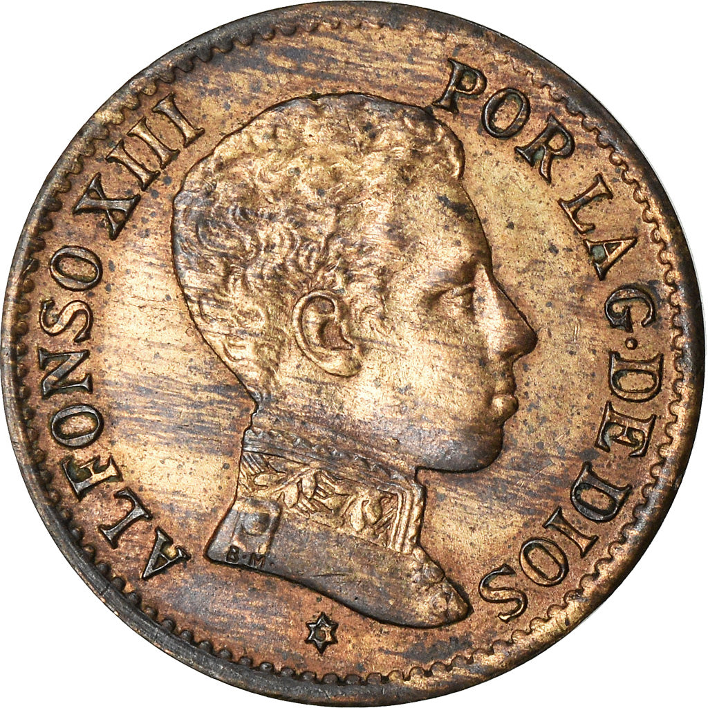 Coin, Spain, Alfonso XIII, Centimo, 1906, AU(55-58), Bronze, KM:726