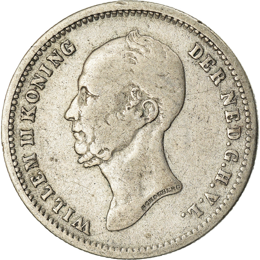 Coin, Netherlands, William II, 25 Cents, 1848, VF(30-35), Silver, KM:76