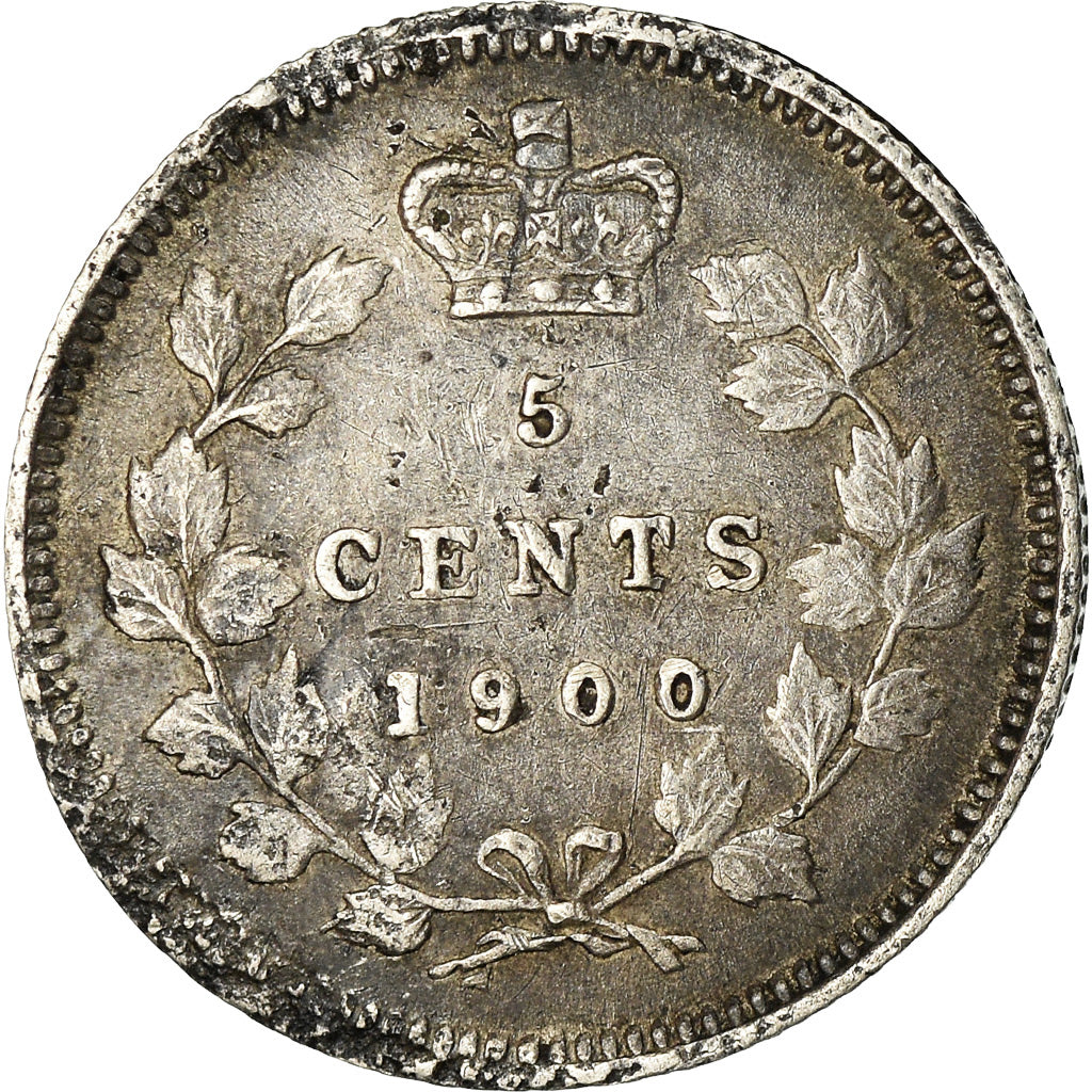 Coin, Canada, Victoria, 5 Cents, 1900, EF(40-45), Silver, KM:2