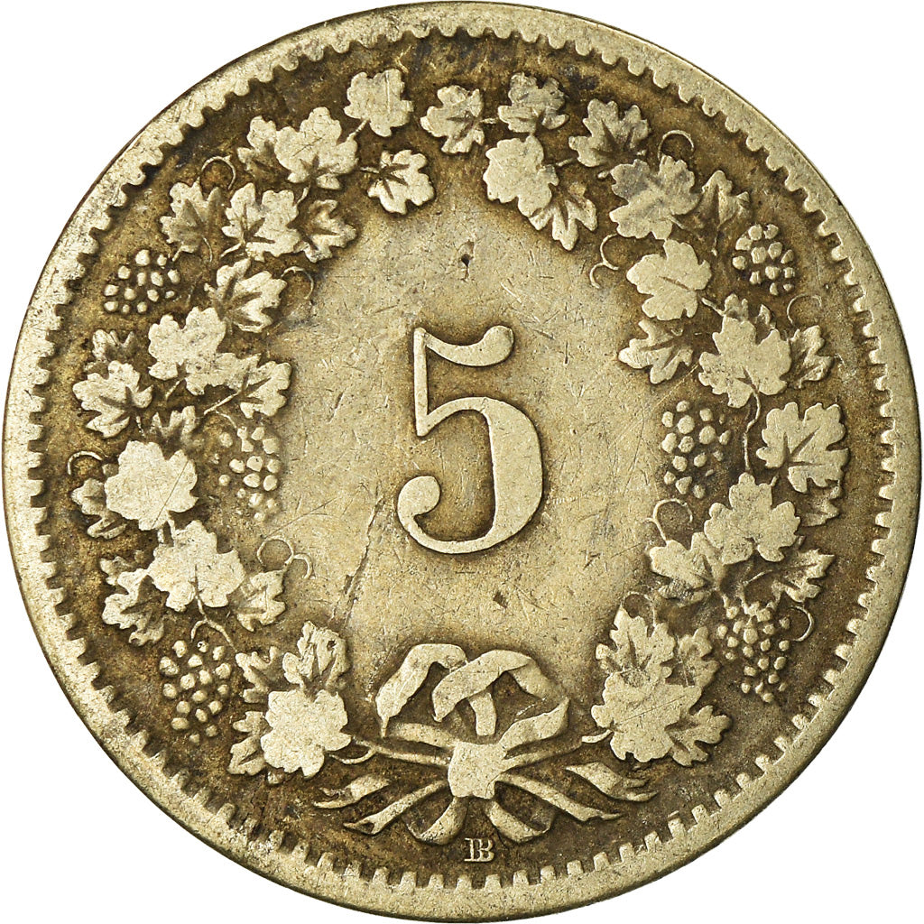 Coin, Switzerland, 5 Rappen, 1850, Strasbourg, VF(20-25), Billon, KM:5