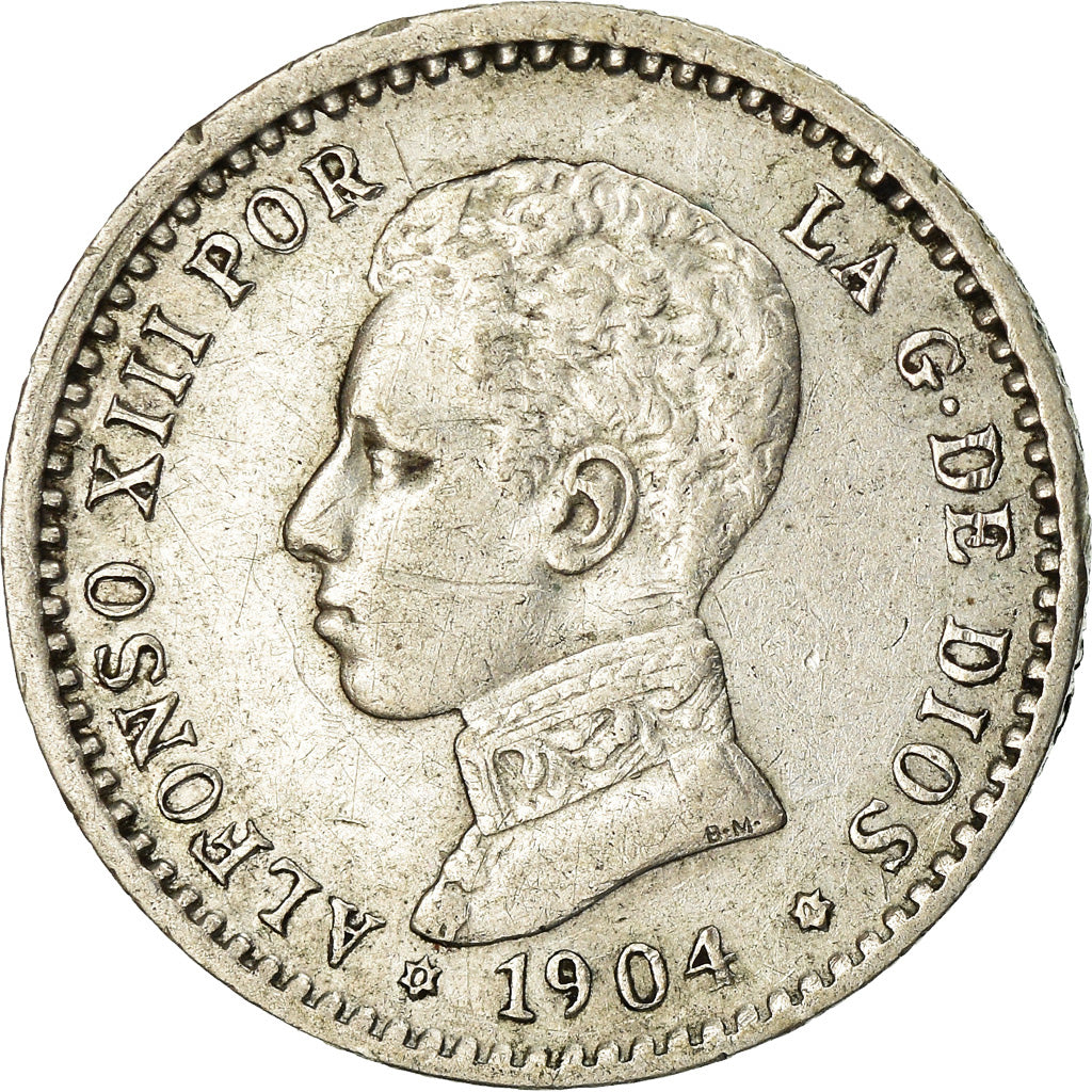Coin, Spain, Alfonso XIII, 50 Centimos, 1904, EF(40-45), Silver, KM:723