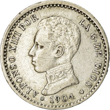 Coin, Spain, Alfonso XIII, 50 Centimos, 1904, EF(40-45), Silver, KM:723