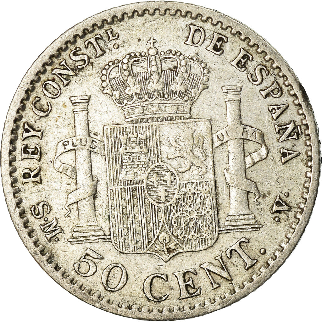 Coin, Spain, Alfonso XIII, 50 Centimos, 1904, EF(40-45), Silver, KM:723
