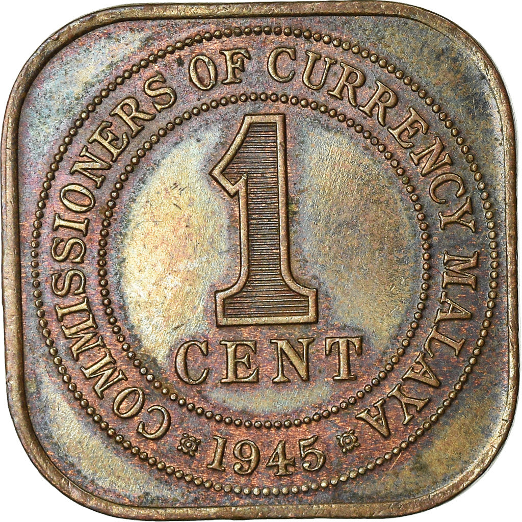 Moneta, MALEZJA, Cent, 1945, EF(40-45), Bronze, KM:6