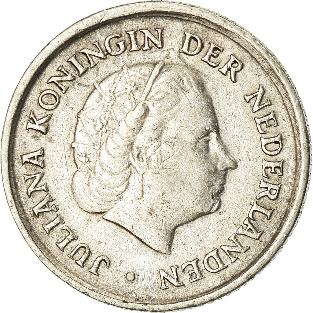 Coin, Netherlands Antilles, Juliana, 1/10 Gulden, 1966, AU(50-53), Silver, KM:3