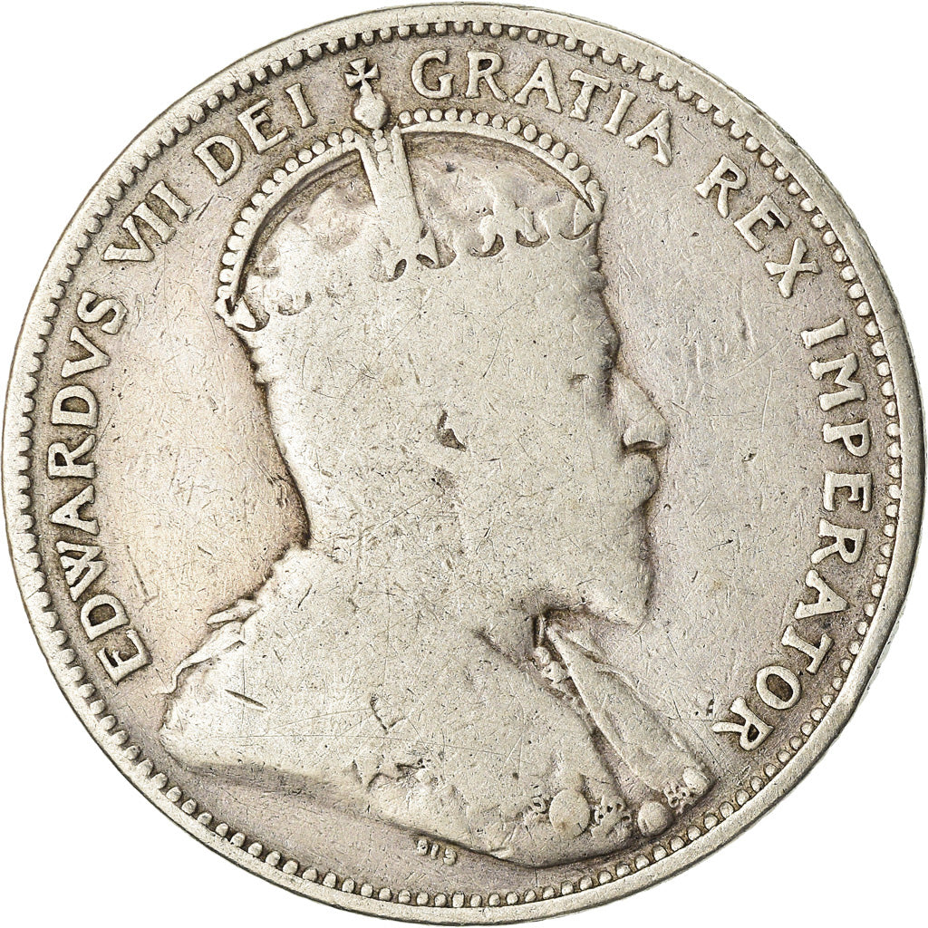 Moneta, Canada, Edward VII, 25 Cents, 1909, Royal Canadian Mint, Ottawa, B+