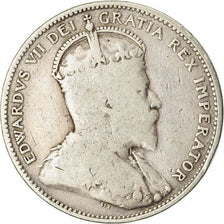 Moneta, Canada, Edward VII, 25 Cents, 1909, Royal Canadian Mint, Ottawa, B+