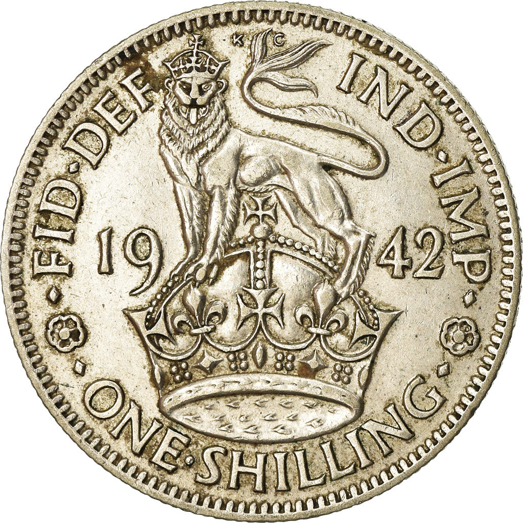 Coin, Great Britain, George VI, Shilling, 1942, AU(55-58), Silver, KM:853
