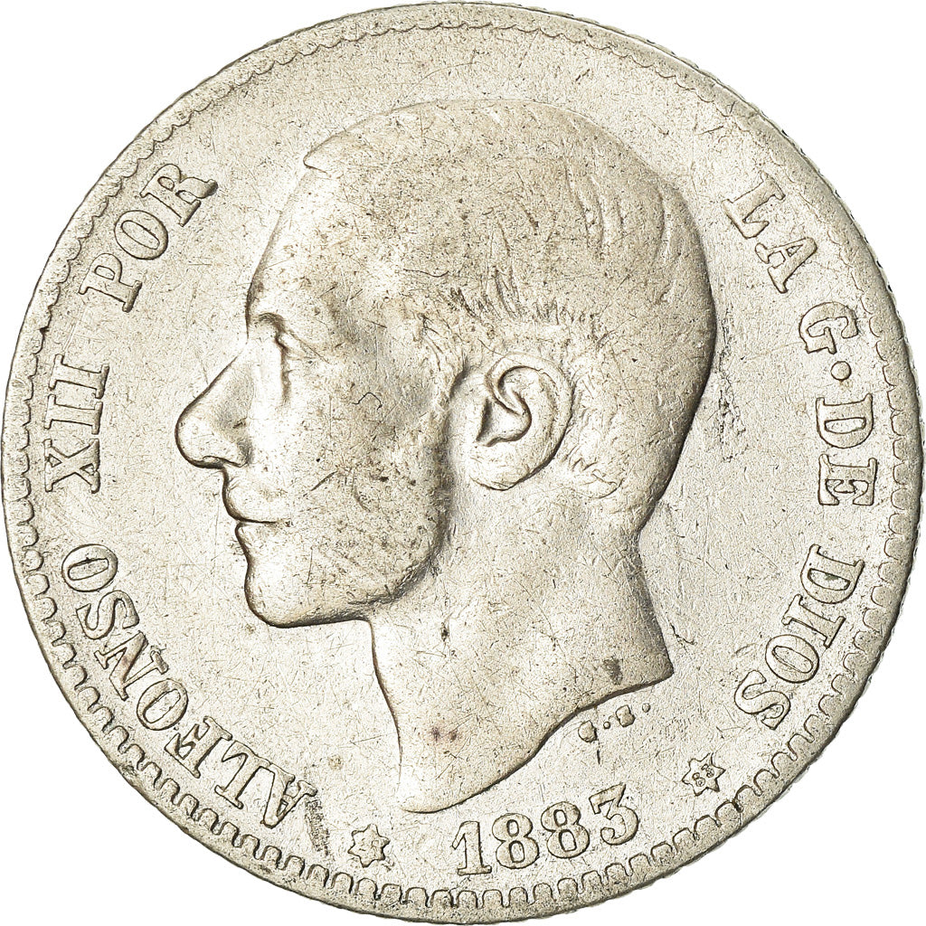 Coin, Spain, Alfonso XII, Peseta, 1883, VF(30-35), Silver, KM:686