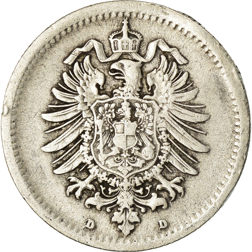 Coin, GERMANY - EMPIRE, Wilhelm I, 50 Pfennig, 1875, Munich, VF(30-35), Silver