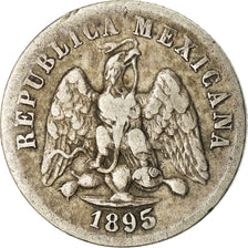 Moneda, México, 10 Centavos, 1895, Chihuahua, BC+, Plata, KM:403.1