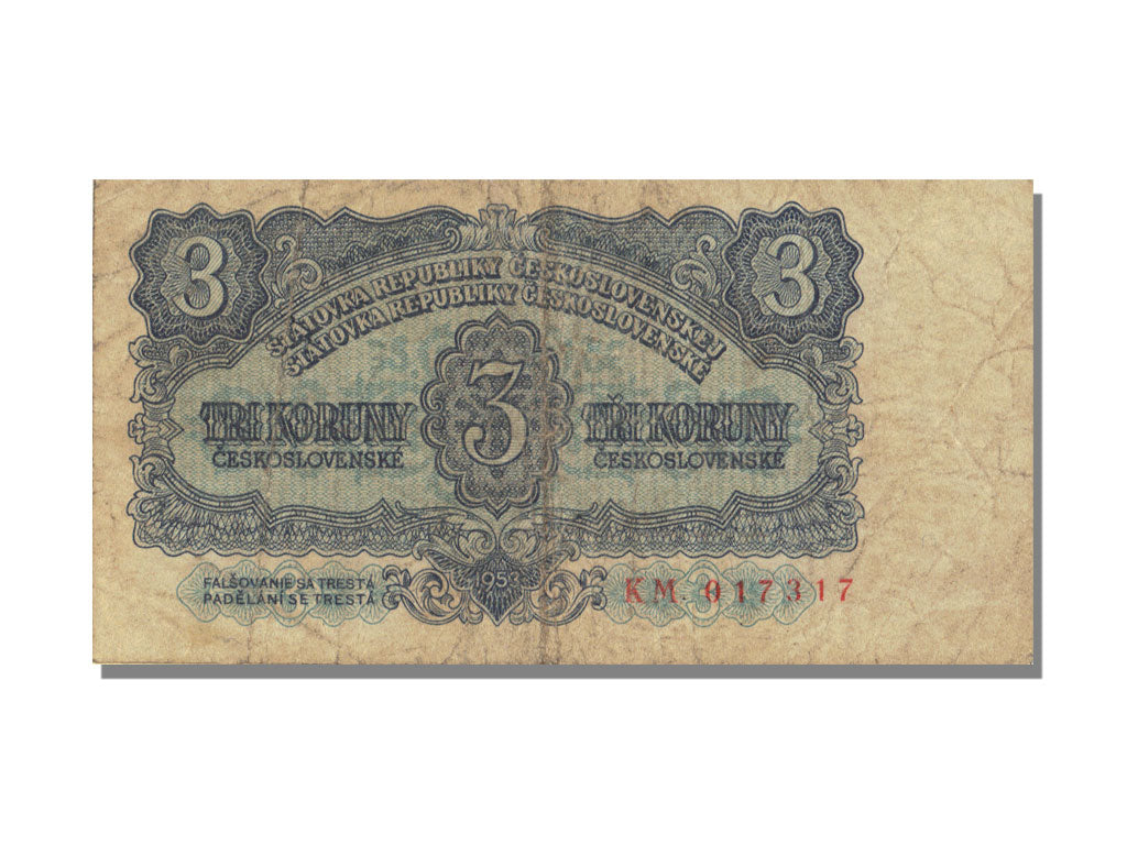 Cecoslovacchia, 3 Koruny, 1953, BB
