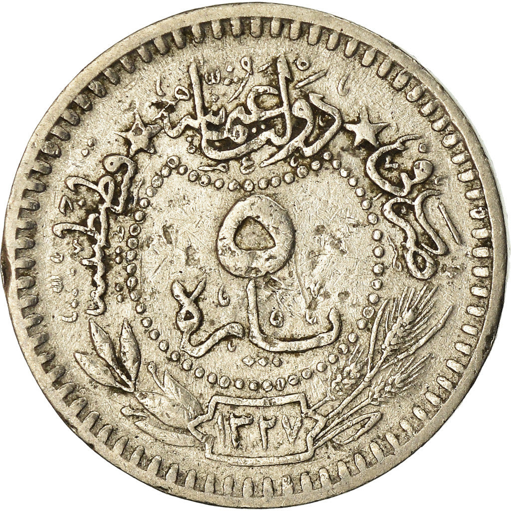 Coin, Turkey, Muhammad V, 5 Para, 1912/AH1327/4, Qustantiniyah, VF(30-35)