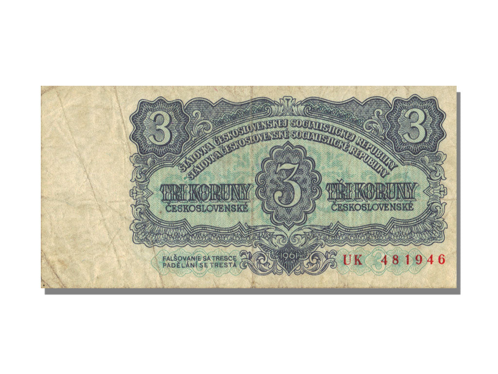 Czechoslovakia, 3 Koruny, 1961, EF(40-45)
