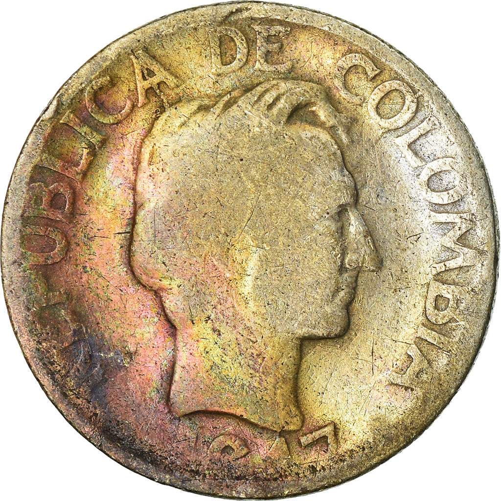 Coin, Colombia, 10 Centavos, 1947, VF(20-25), Silver, KM:207.1