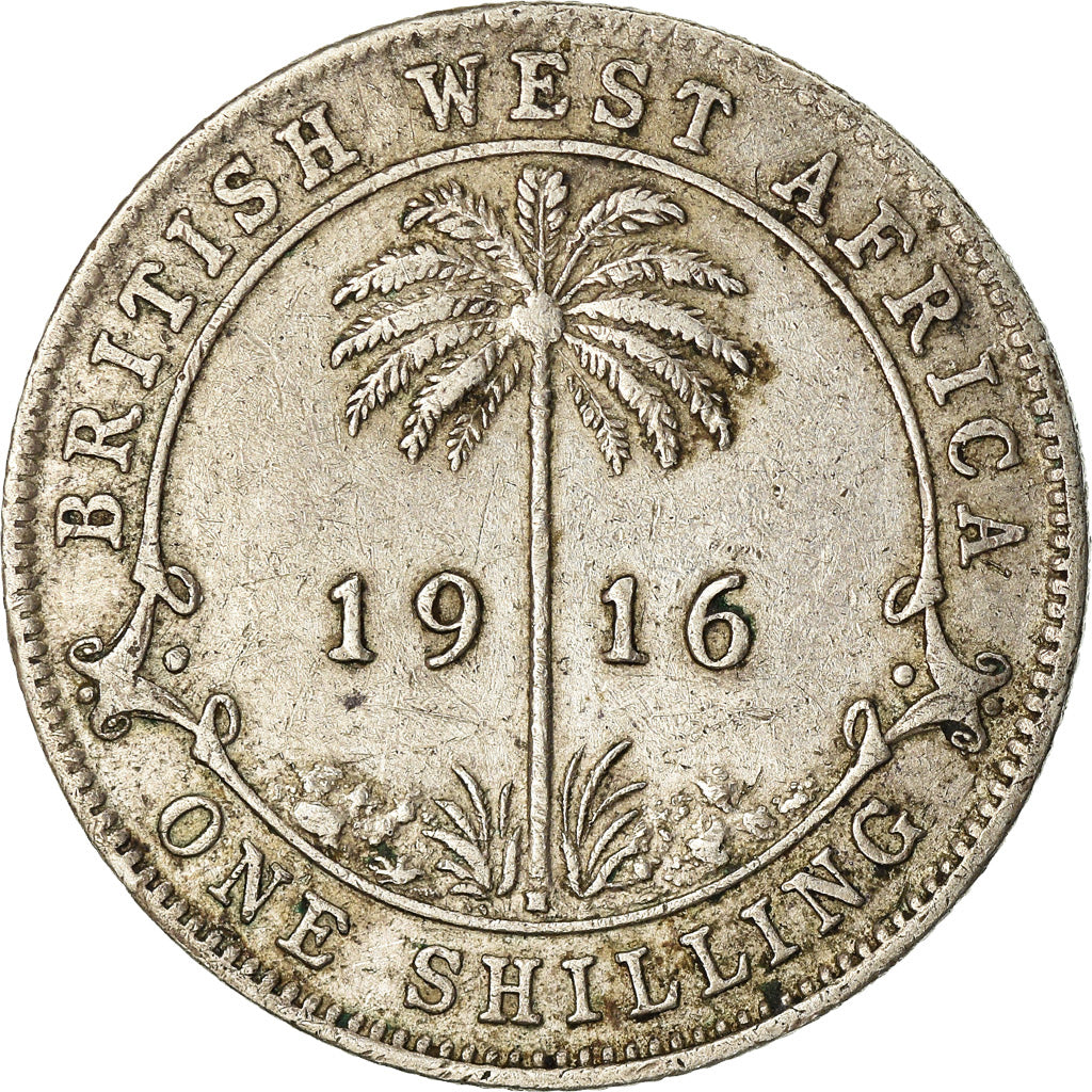 Coin, BRITISH WEST AFRICA, George V, Shilling, 1916, EF(40-45), Silver, KM:12
