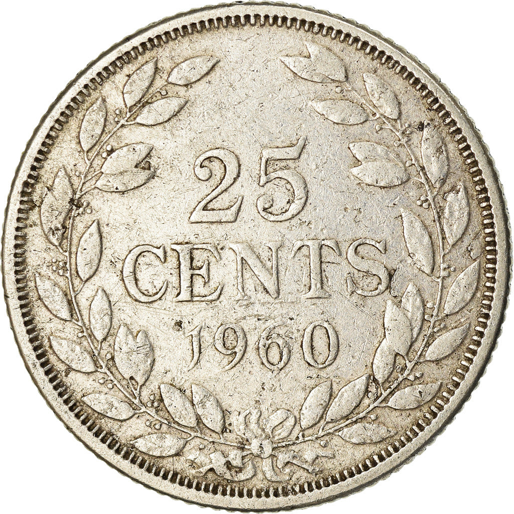 Coin, Liberia, 25 Cents, 1960, VF(30-35), Silver, KM:16
