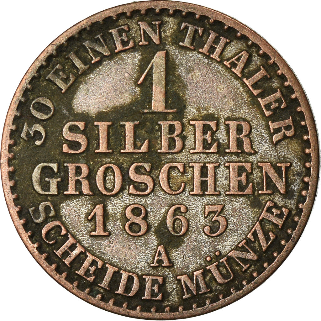Coin, German States, PRUSSIA, Wilhelm I, Groschen, 1863, EF(40-45), Silver