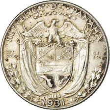 Coin, Panama, 1/10 Balboa, 1931, AU(50-53), Silver, KM:10.1