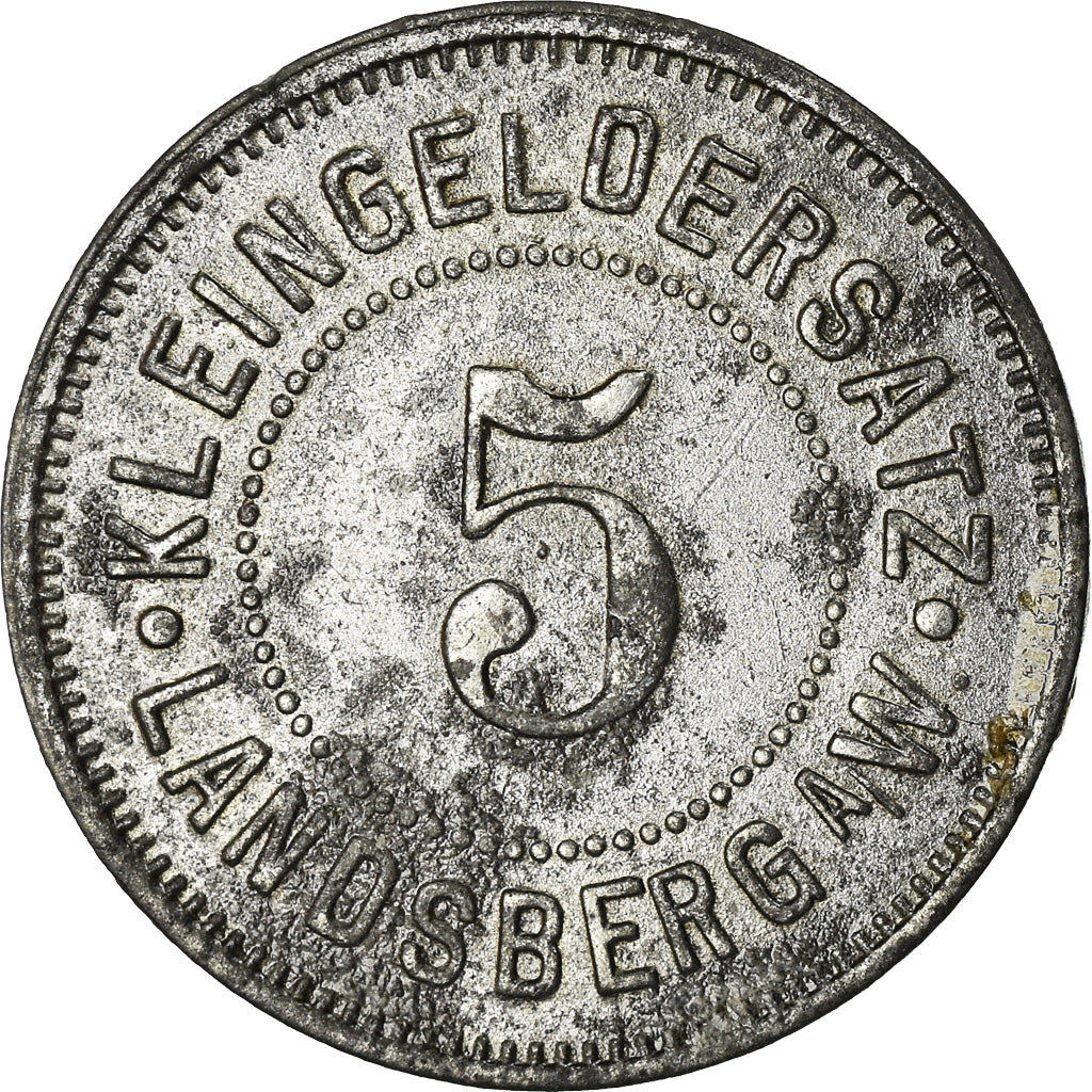 Coin, Germany, Kleingeldersatz, Landsberg an der Warthe, 5 Pfennig, EF(40-45)