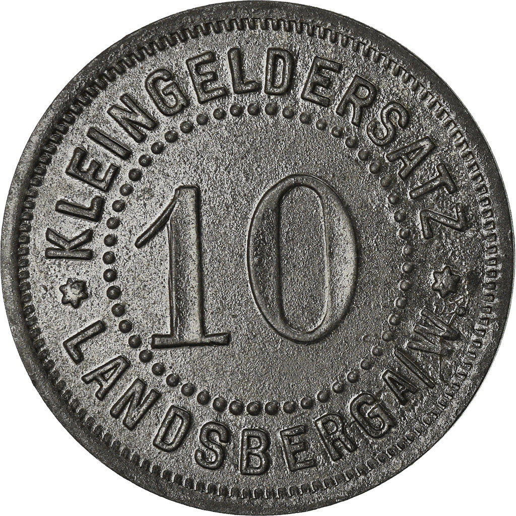 Moeda, Alemanha, Kleingeldersatz, Landsberg an der Warthe, 10 Pfennig