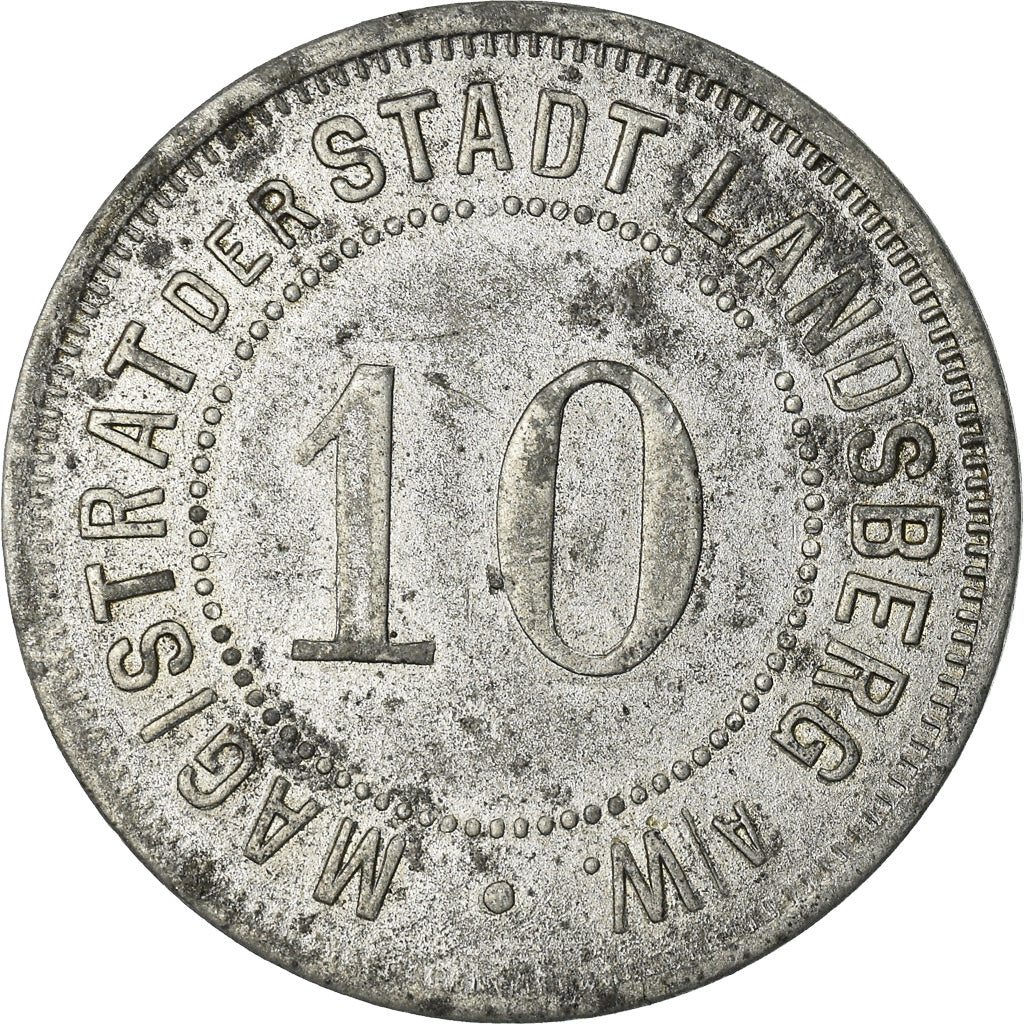 Coin, Germany, Kleingeldersatz, Landsberg an der Warthe, 10 Pfennig, EF(40-45)