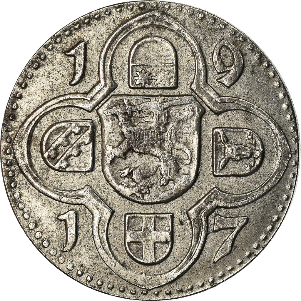 Moeda, Alemanha, Kreis Lauterbach, Lauterbach, 10 Pfennig, 1917, AU(50-53)