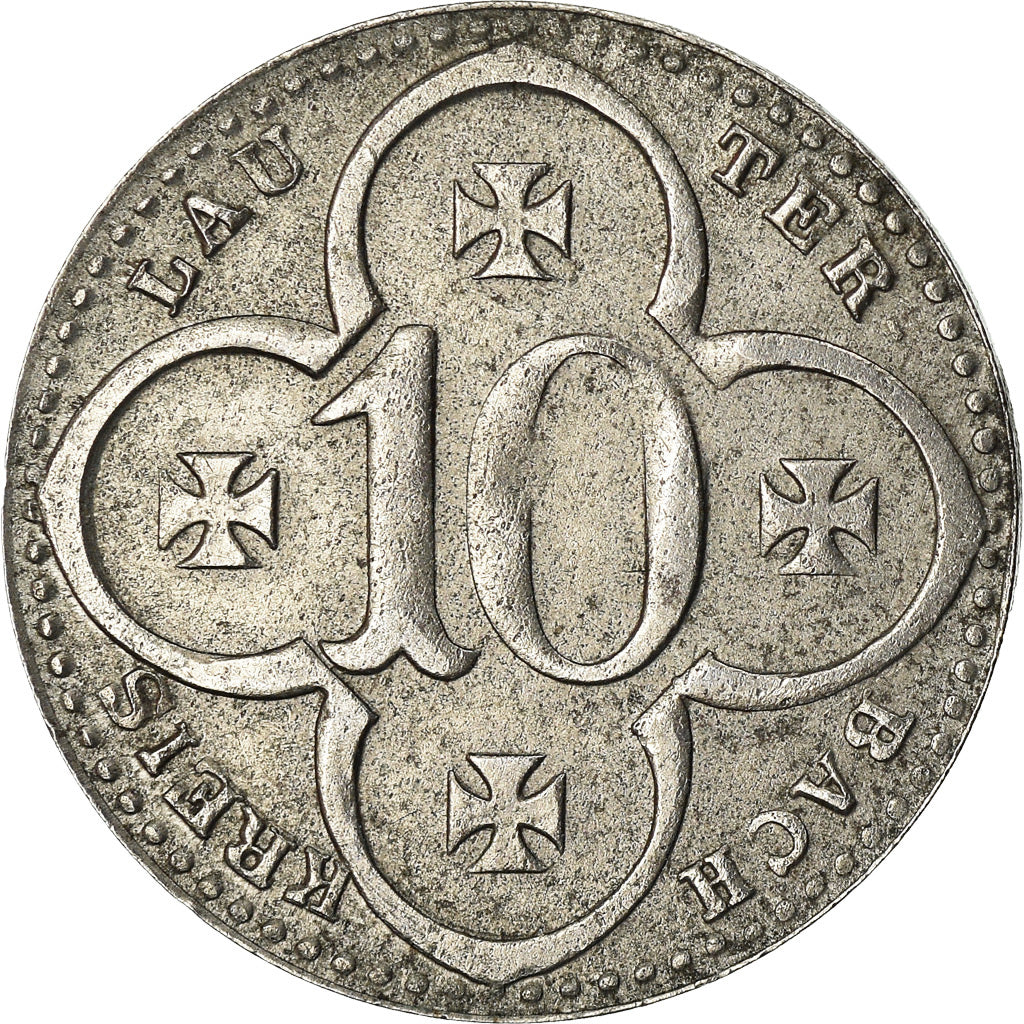 Moeda, Alemanha, Kreis Lauterbach, Lauterbach, 10 Pfennig, 1917, AU(50-53)
