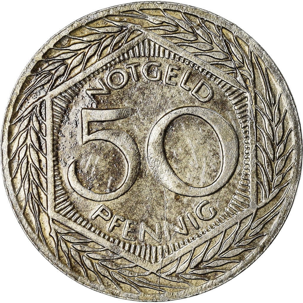 Coin, Germany, Notgeld, Leichlingen, 50 Pfennig, 1920, EF(40-45), Iron
