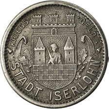 Coin, Germany, Kriegsgeld, Iserlohn, 50 Pfennig, 1917, AU(50-53), Iron