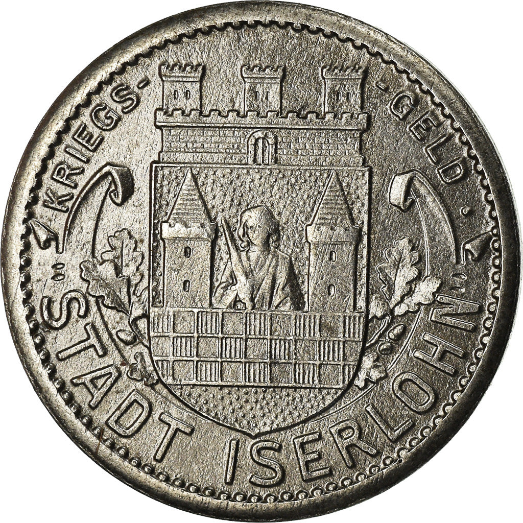 Coin, Germany, Kriegsgeld, Iserlohn, 10 Pfennig, 1918, AU(55-58), Iron