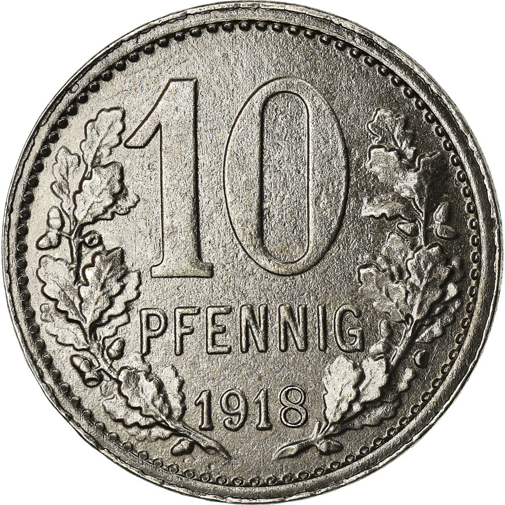 Coin, Germany, Kriegsgeld, Iserlohn, 10 Pfennig, 1918, AU(55-58), Iron