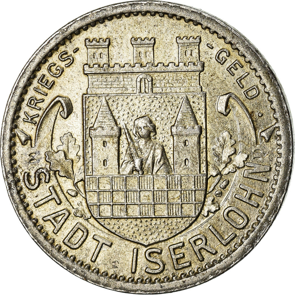 Coin, Germany, Kriegsgeld, Iserlohn, 10 Pfennig, 1919, AU(55-58), Iron