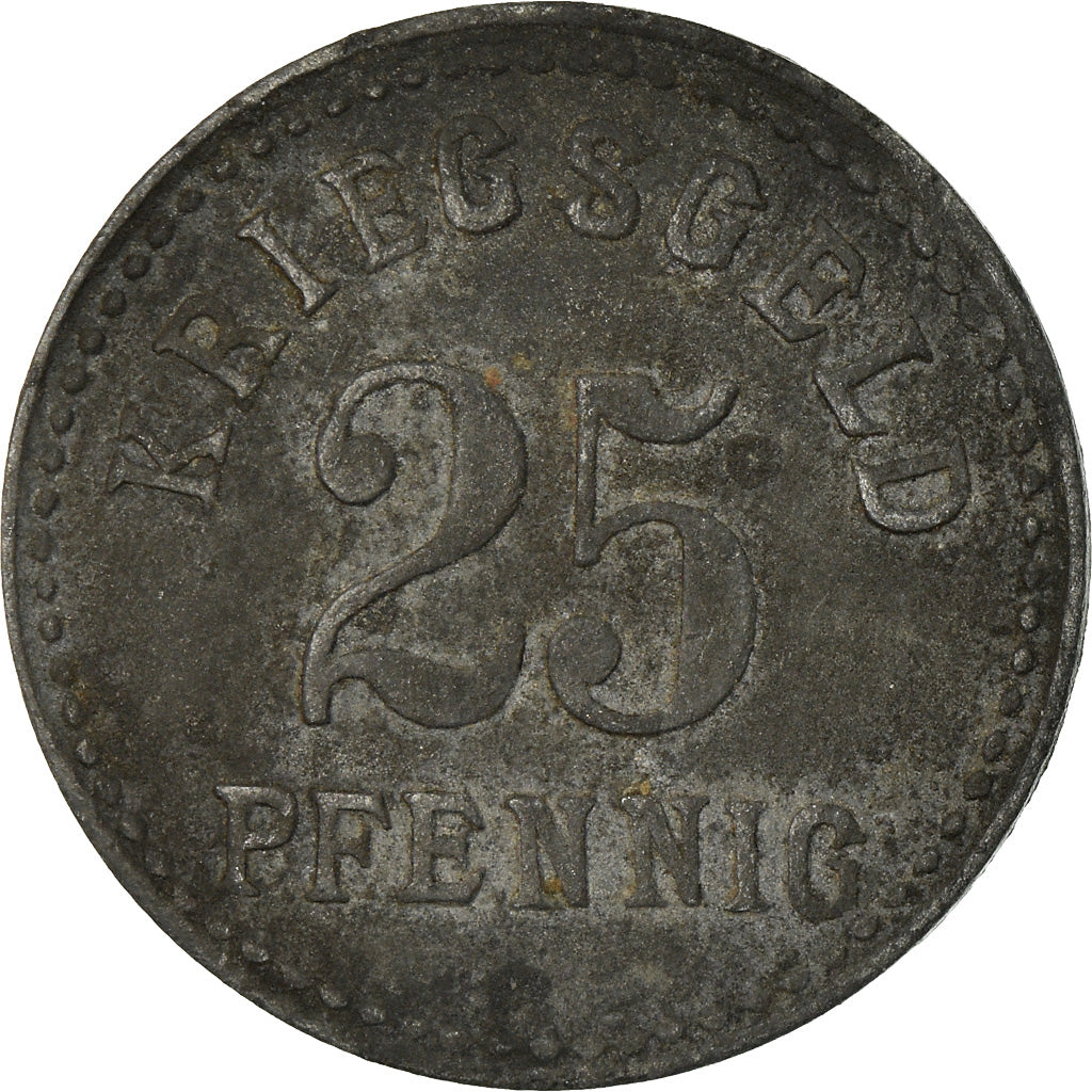 Coin, Germany, Kriegsgeld, Isny im Allgäu, 25 Pfennig, 1918, EF(40-45), Zinc