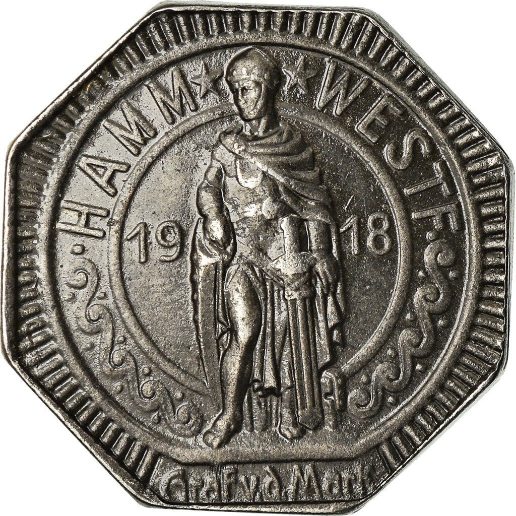 Coin, Germany, Notgeld, Hamm, 10 Pfennig, 1918, AU(50-53), Iron