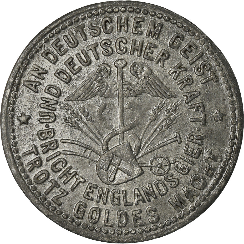 Coin, Germany, Kriegsgeld, Hattingen, 50 Pfennig, 1917, EF(40-45), Zinc