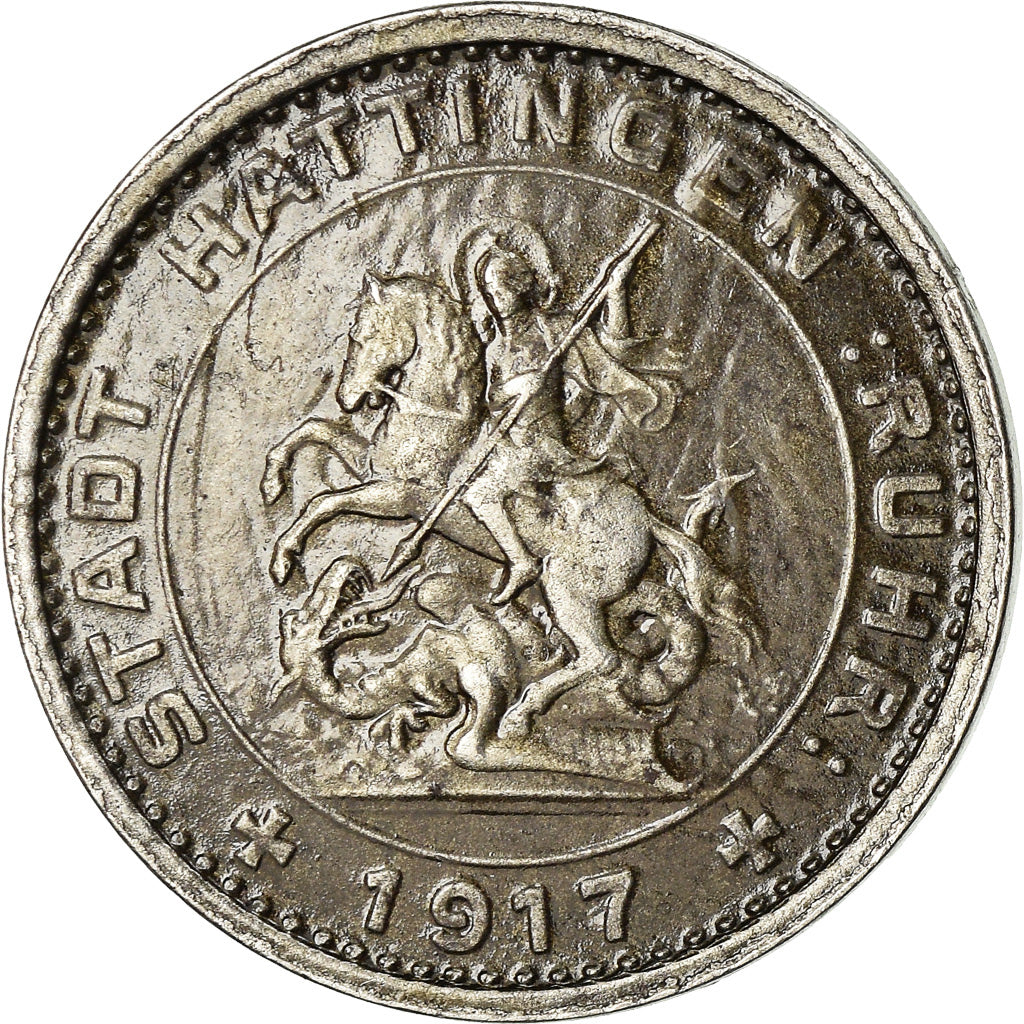 Coin, Germany, Stadt Hattingen, Hattingen, 50 Pfennig, 1917, AU(50-53), Iron