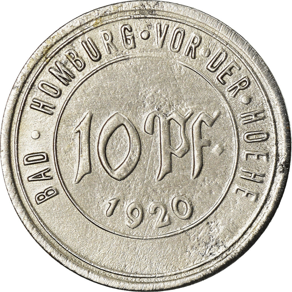 Monnaie, Allemagne, Notgeld, Homburg vor der Höhe, 10 Pfennig, 1920, SUP, Iron